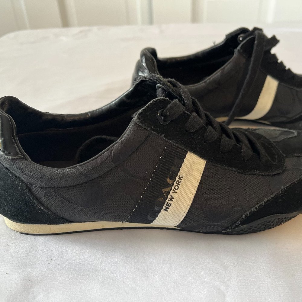 COACH Sporty Black Monogram Sneakers ‘Kortney’ Size-7